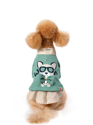 Su Yeşili Köpek Sweatshirtü “Woof”