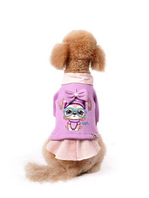 Açık Mor Köpek Sweatshirtü “Nerd Girl”