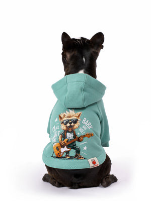Su Yeşili Köpek Hoodie “Rock Star”