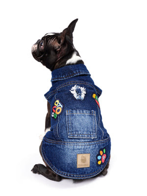 Koyu Yıkama Denim Köpek Yeleği “BadBoy”