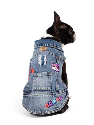 Orta Kar Yıkama Denim Köpek Yeleği “Gamer”