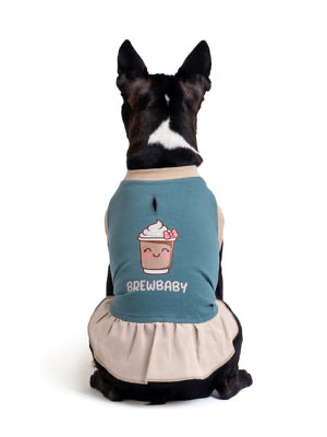 Pamuklu Koyu Yeşil Köpek Elbisesi “Brew Baby”