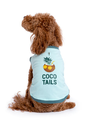 Pamuklu Su Yeşili Köpek T-shirt “Coco Tails”