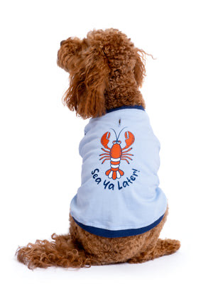 Pamuklu Bebek Mavisi Köpek T-shirt “Sea Ya Later”