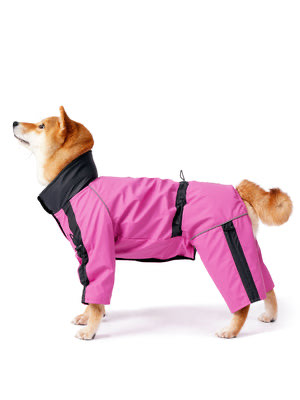 Pembe Su Geçirmez Dişi Köpek Tulumu