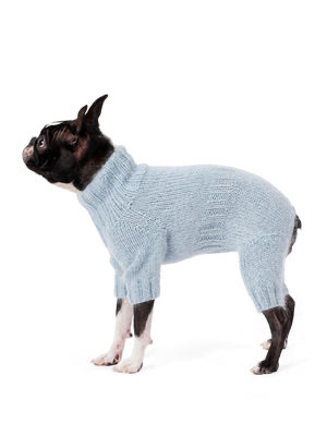 El Örgüsü Buz Mavisi Köpek Tulumu Slim Fit