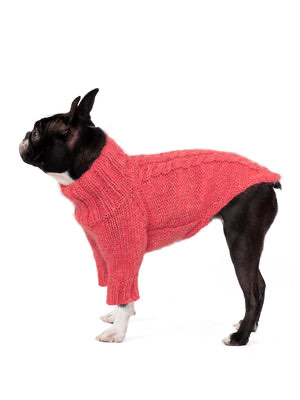 El Örgüsü Nar Çiçeği Örgülü Köpek Kazak Regular Fit