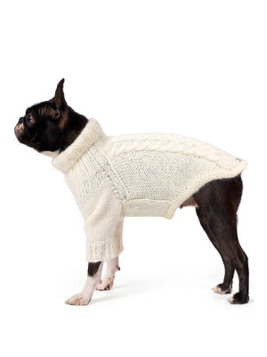 El Örgüsü Krem Rengi Örgülü Köpek Kazak Regular Fit