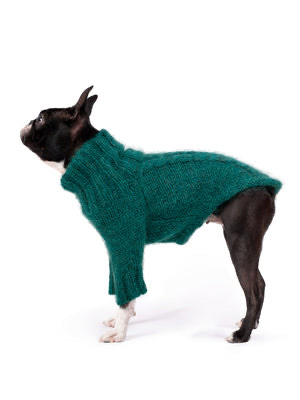 El Örgüsü Çam Yeşili Örgülü Köpek Kazak Regular Fit
